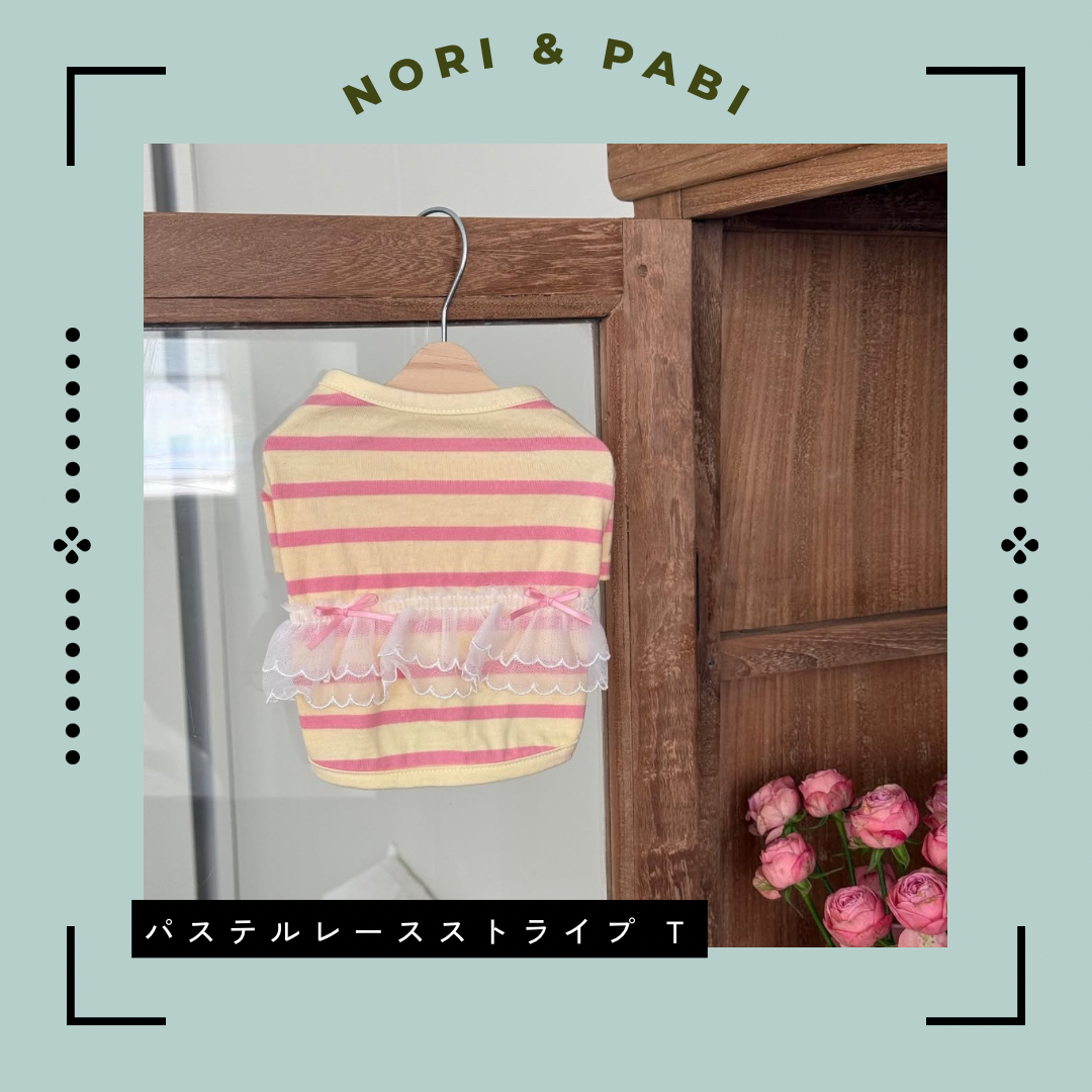 パステルレースストライプ T